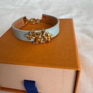 Louis Vuitton Sky Blue Bracelet with Gold Details